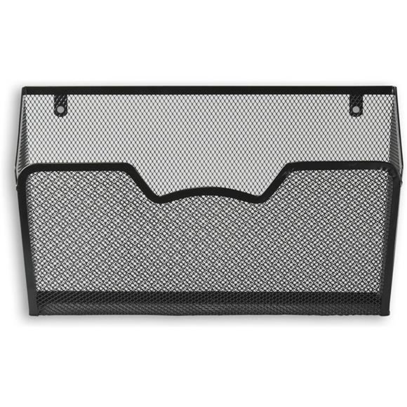 3 Pack - SimpleHouseware Wall Mount Single Pocket File Organizer Holder, Black - Picture 5 of 7